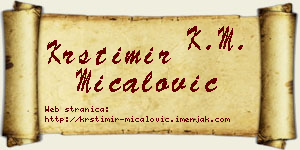 Krstimir Mićalović vizit kartica